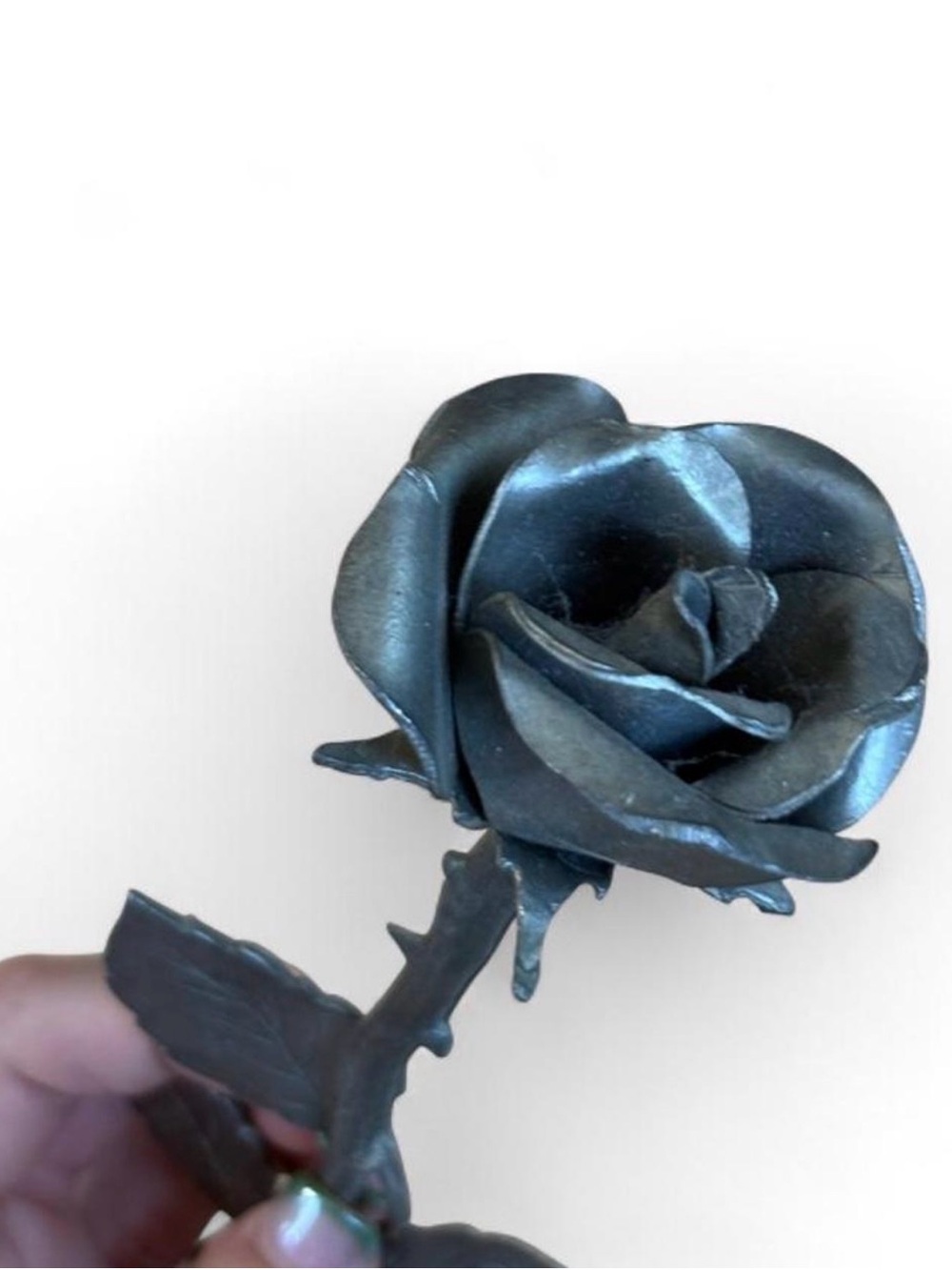 Handcrafted Black Metal Rose Decorative Flower